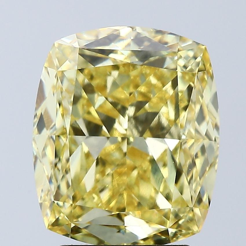 4.00 Ct. Fancy Vivid Yellow Cushion Lab Grown Diamond