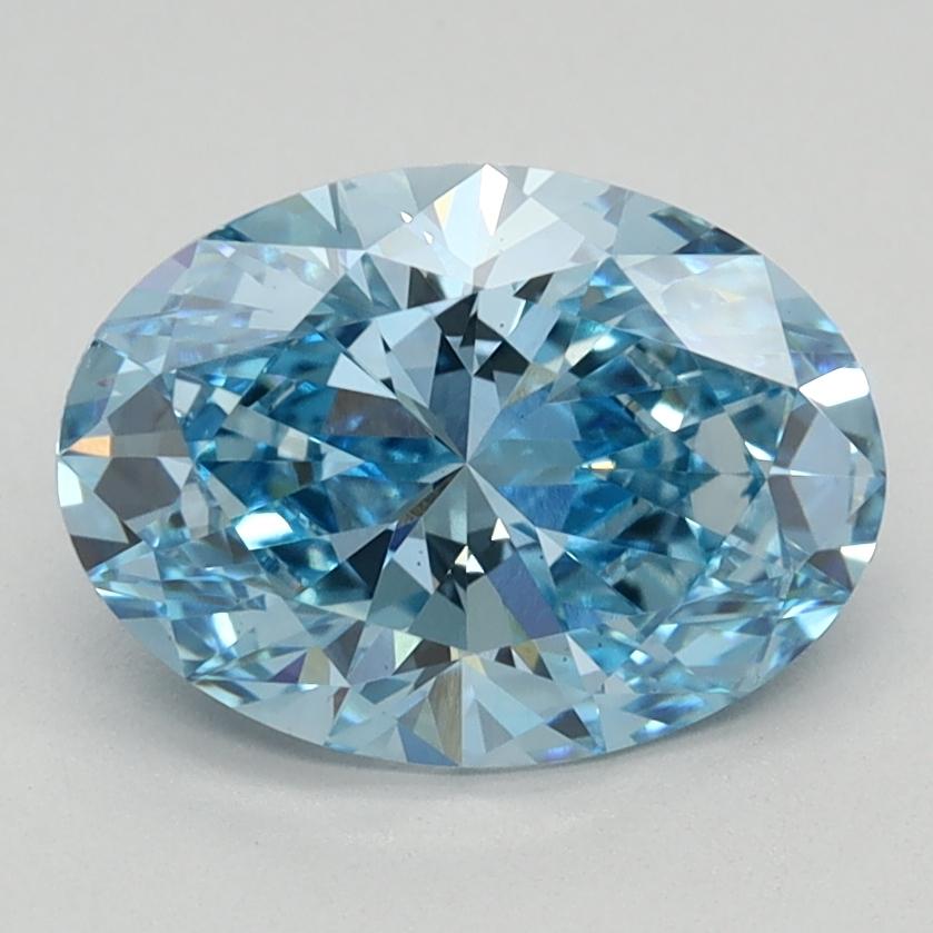 1.54 Ct. Fancy Vivid Blue Oval Lab Grown Diamond