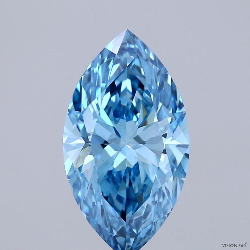 2.09 Ct. Fancy Vivid Blue Marquise Lab Grown Diamond