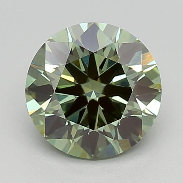 1.26 Ct. Fancy Vivid  Green Round Lab Grown Diamond