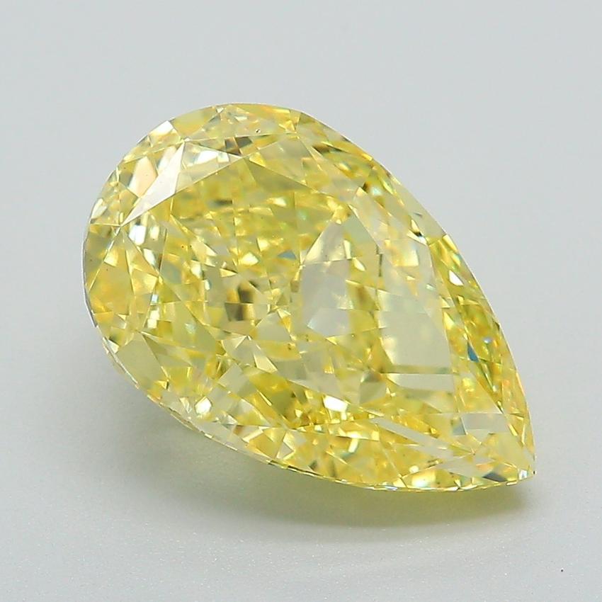 4.21 Ct. Fancy Vivid Yellow Pear Lab Grown Diamond