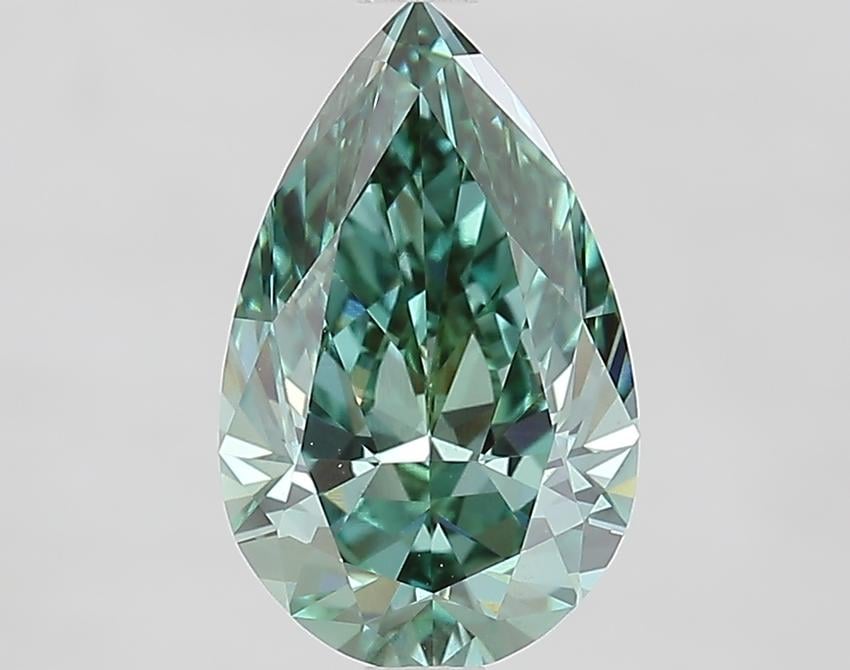 2.35 Ct. Fancy Vivid Green Pear Lab Grown Diamond