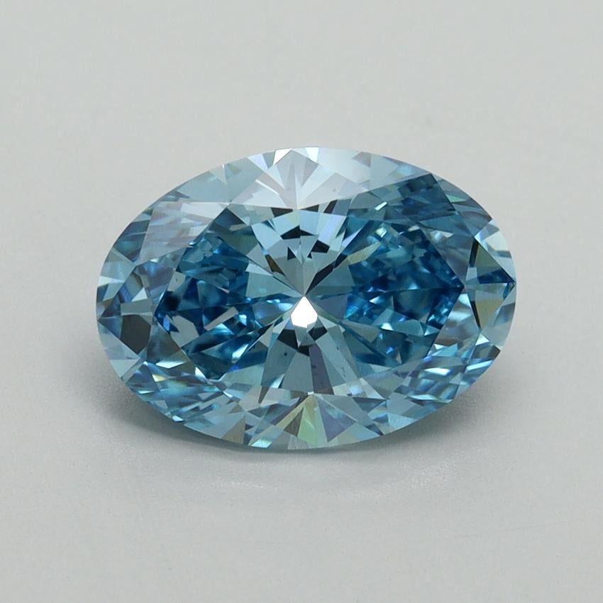 2.18 Ct. Fancy Vivid Blue Oval Lab Grown Diamond