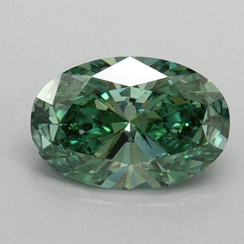 1.10 Ct. Fancy Vivid Green Oval Lab Grown Diamond