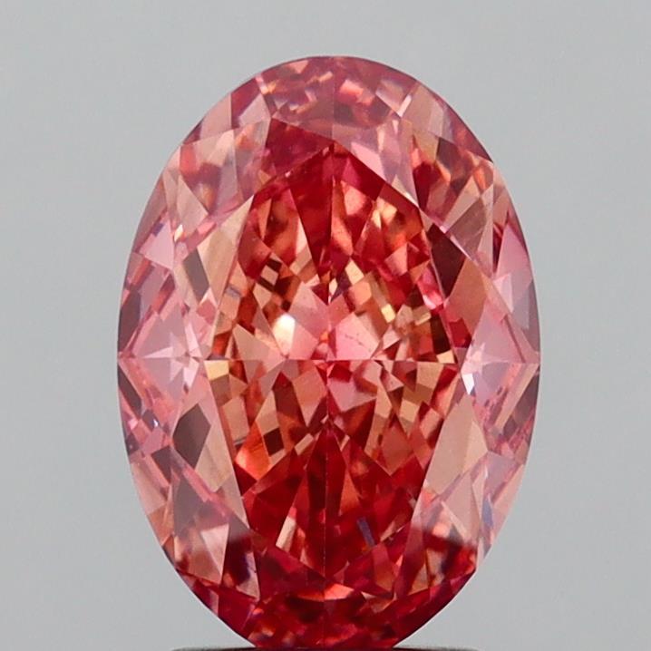 3.08 Ct. Fancy Vivid Brownish Pink Oval Lab Grown Diamond