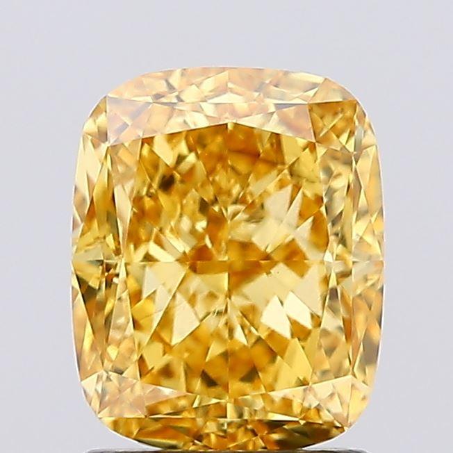 1.79 Ct. Fancy Vivid  Yellow Cushion Lab Grown Diamond