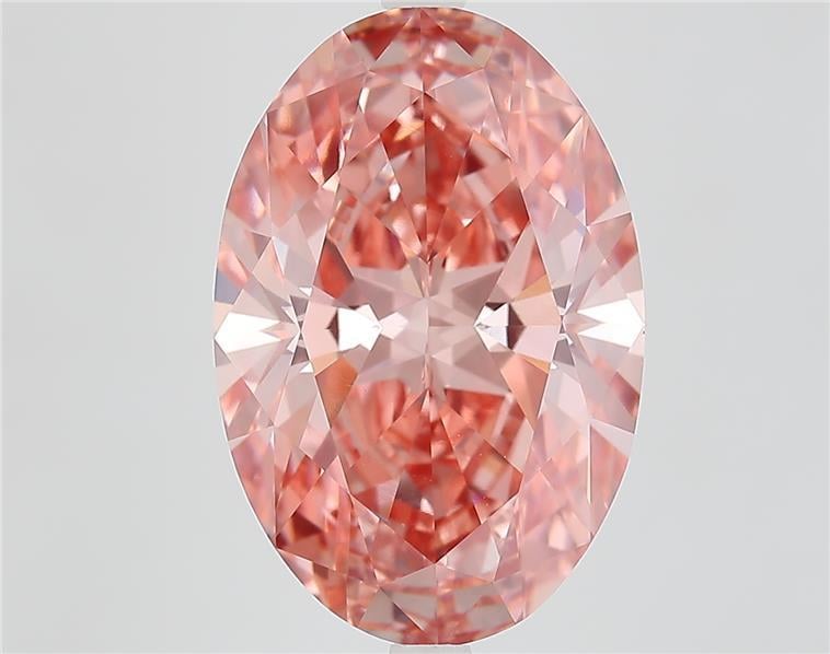 7.72 Ct. Fancy Vivid  Pink Oval Lab Grown Diamond