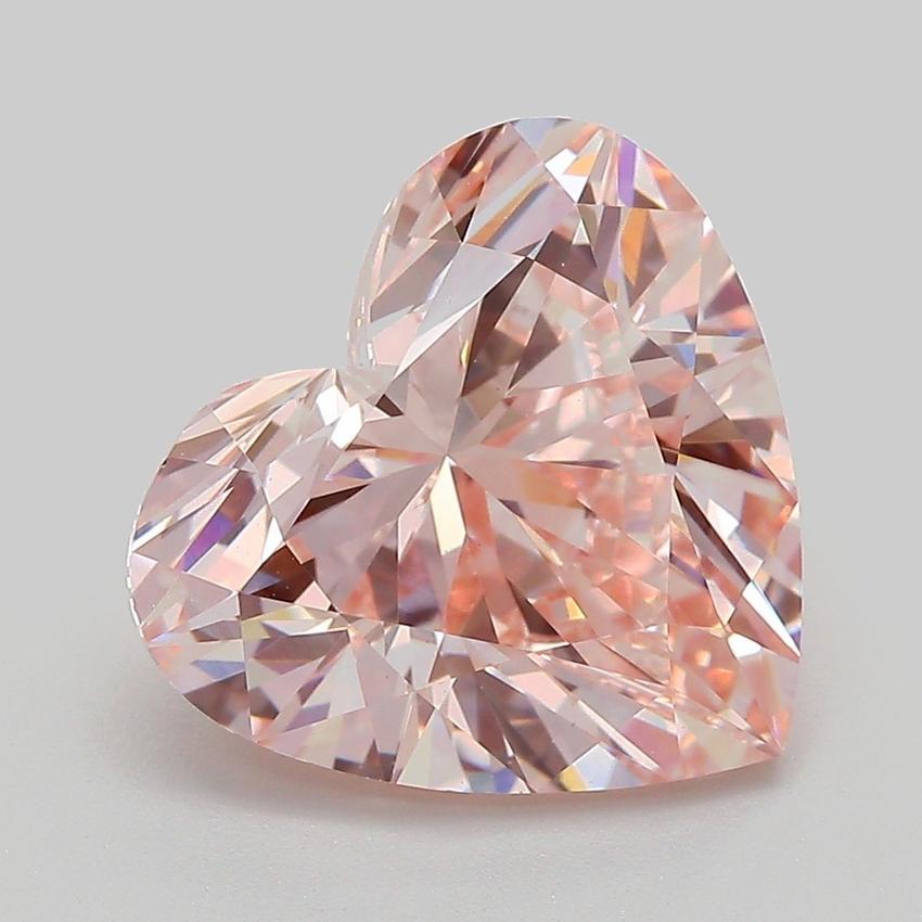 5.04 Ct. Fancy Intense Pink Heart Lab Grown Diamond