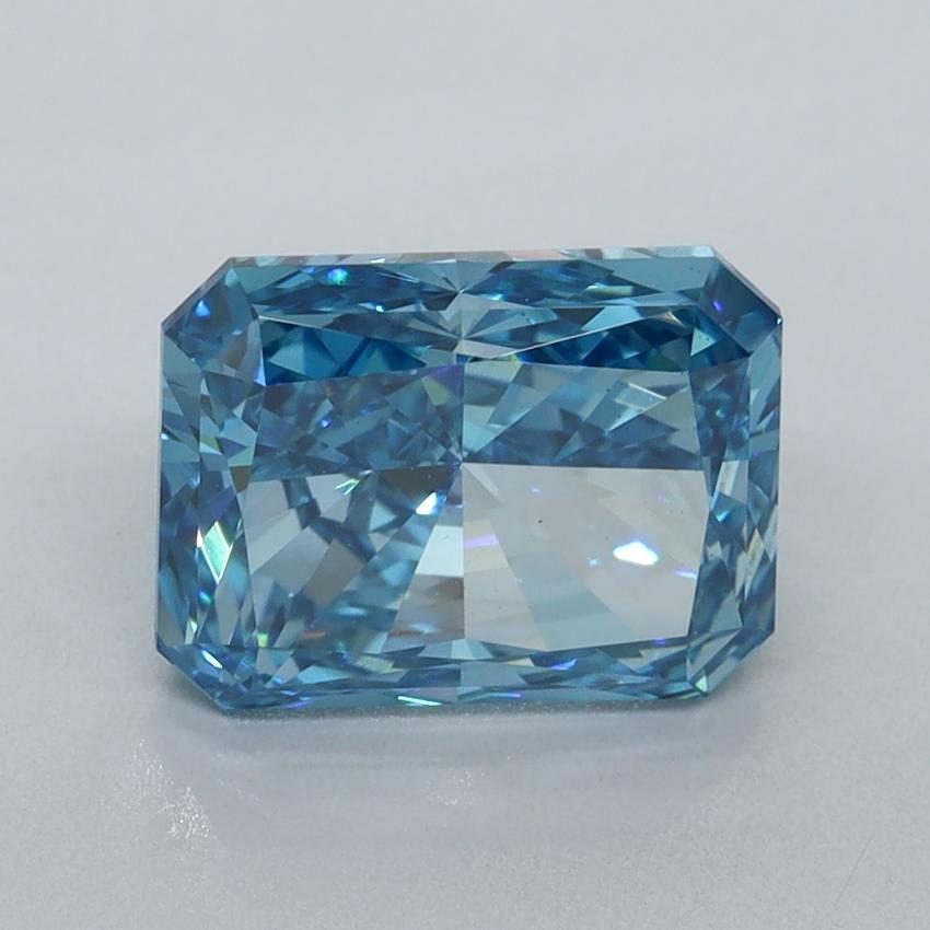 2.74 Ct. Fancy Vivid Malibu Blue Radiant Lab Grown Diamond
