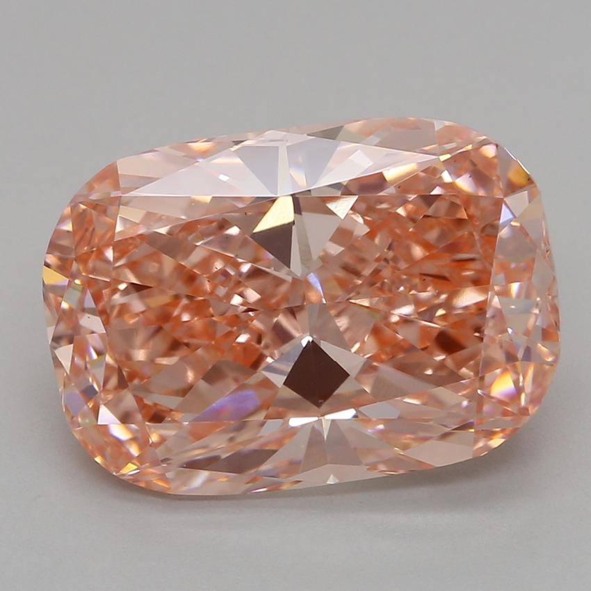 4.05 Ct. Fancy Vivid Pink Cushion Lab Grown Diamond