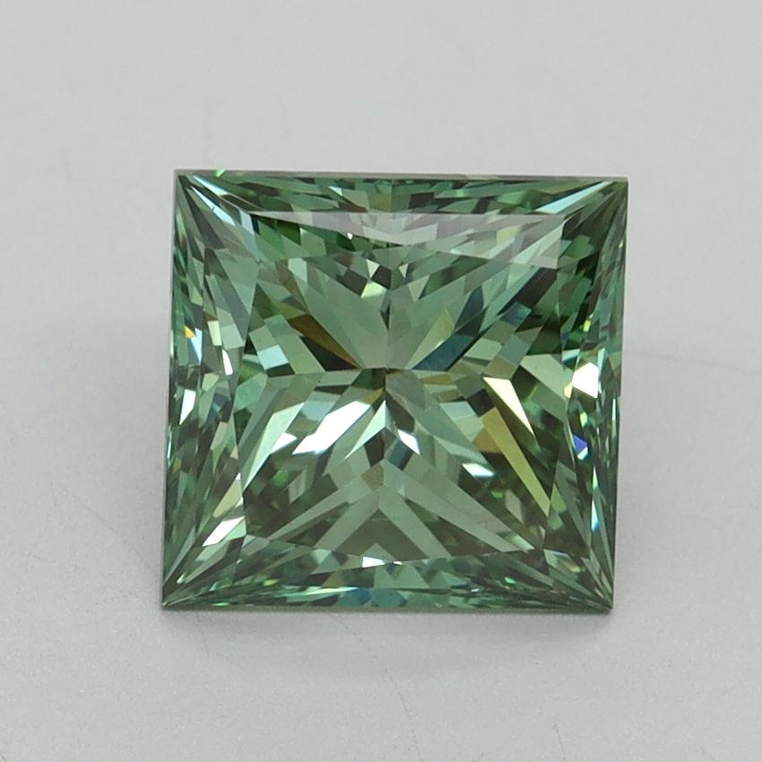 2.47 Ct. Fancy Vivid Green Princess Lab Grown Diamond