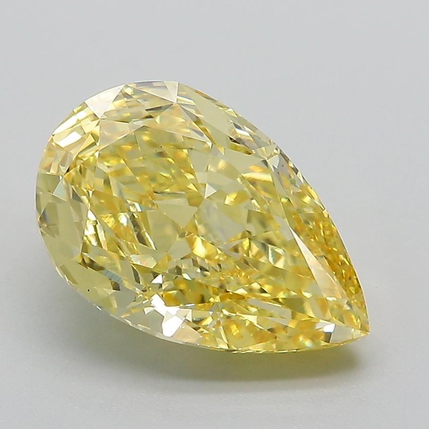 4.20 Ct. Fancy Vivid Yellow Pear Lab Grown Diamond