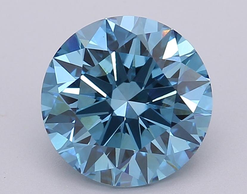 2.04 Ct. Fancy Vivid Blue Round Lab Grown Diamond