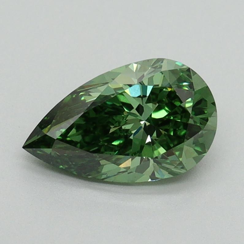 1.00 Ct. Fancy Vivid Green Pear Lab Grown Diamond
