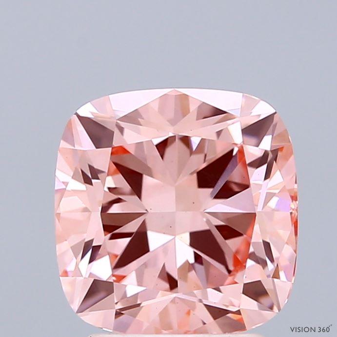 2.56 Ct. Fancy Vivid Pink Cushion Lab Grown Diamond