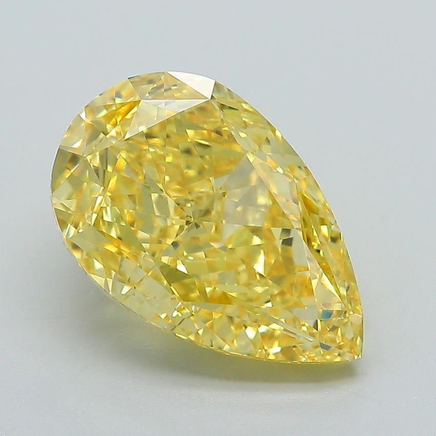 5.73 Ct. Fancy Vivid Yellow Pear Lab Grown Diamond