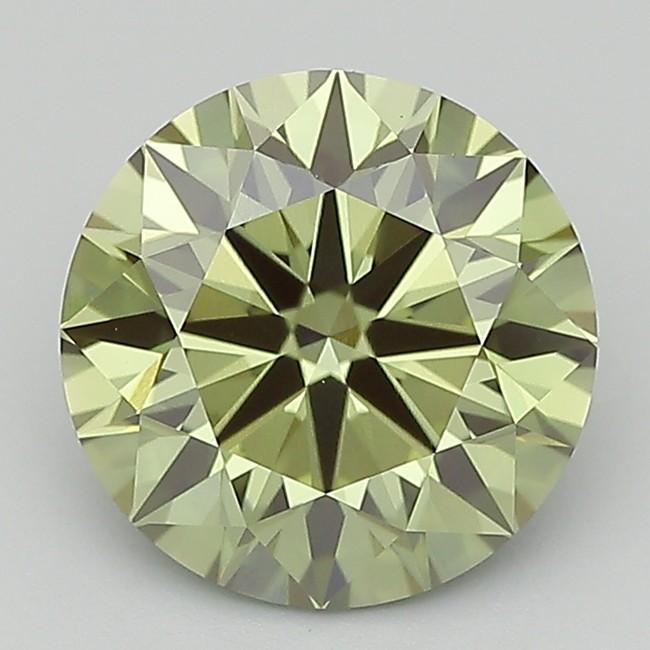 2.58 Ct. Fancy Vivid  Green Round Lab Grown Diamond