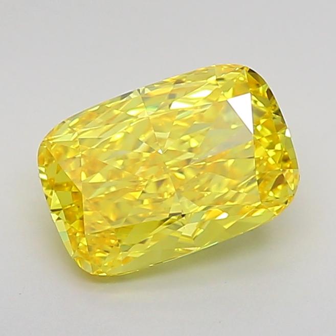 1.54 Ct. Fancy Vivid  Yellow Cushion Lab Grown Diamond