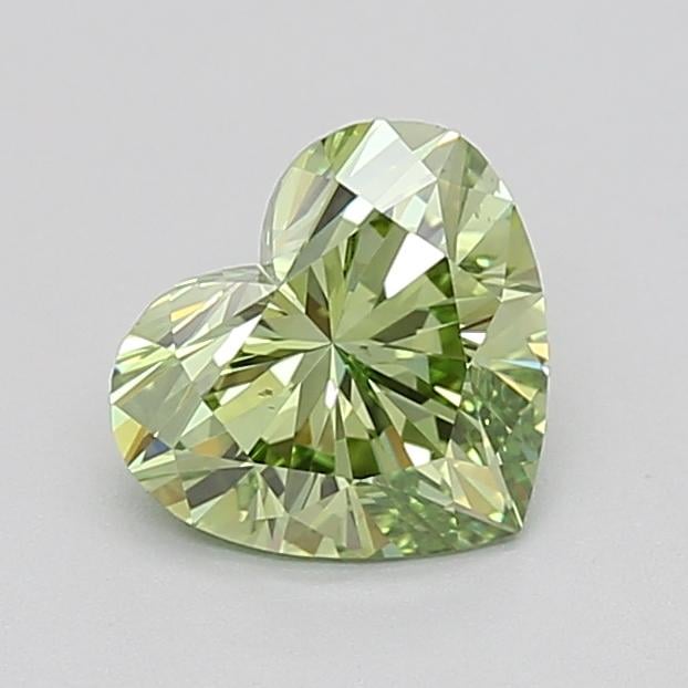 1.09 Ct. Fancy Vivid  Green Heart Lab Grown Diamond