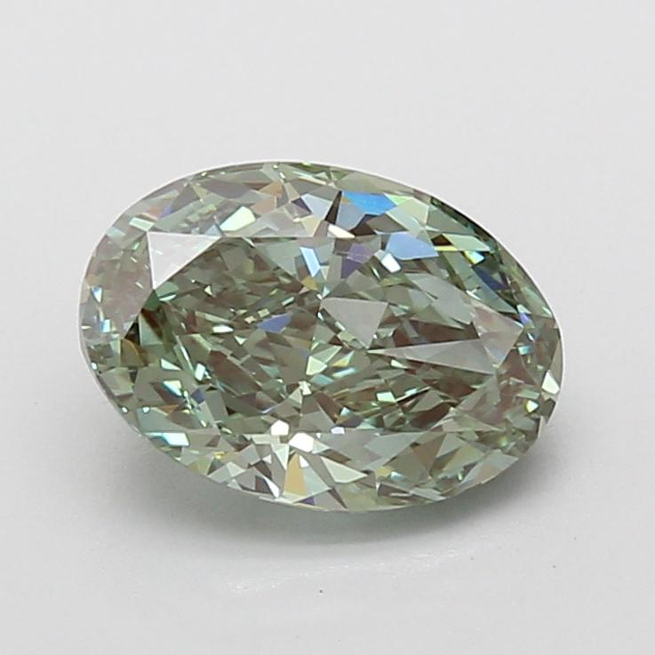 2.03 Ct. Fancy Vivid Green Oval Lab Grown Diamond