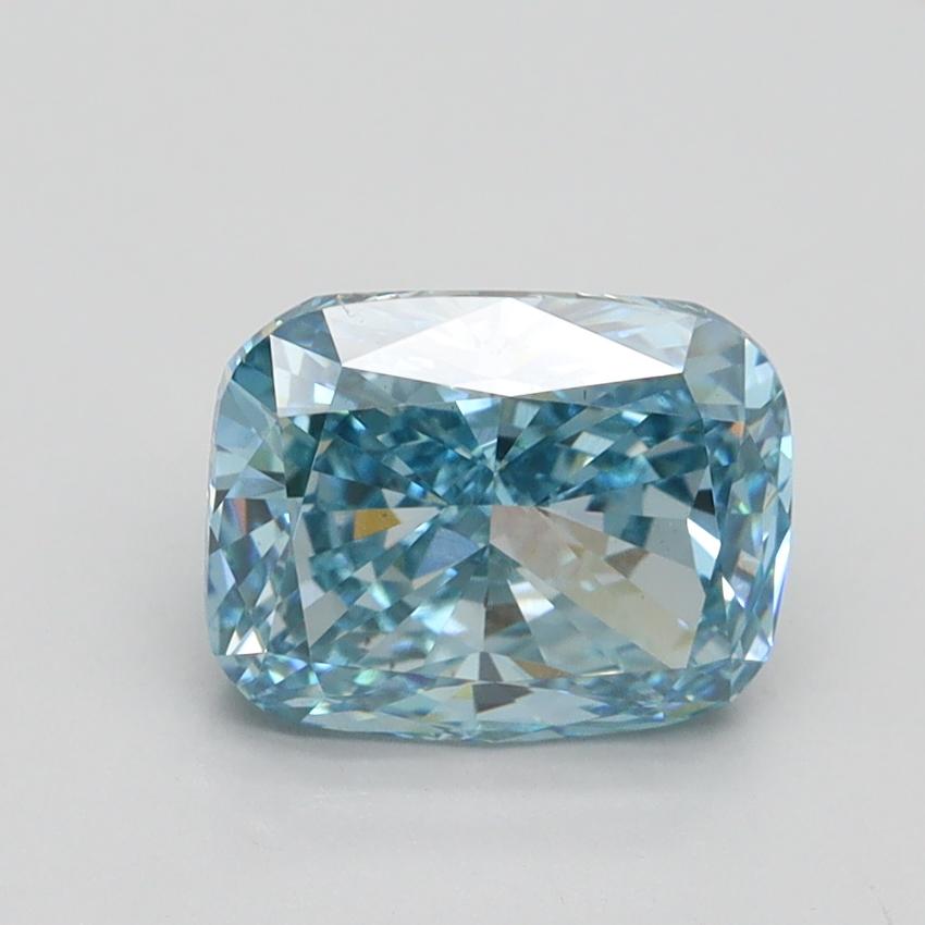 2.03 Ct. Fancy Intense Blue Cushion Lab Grown Diamond