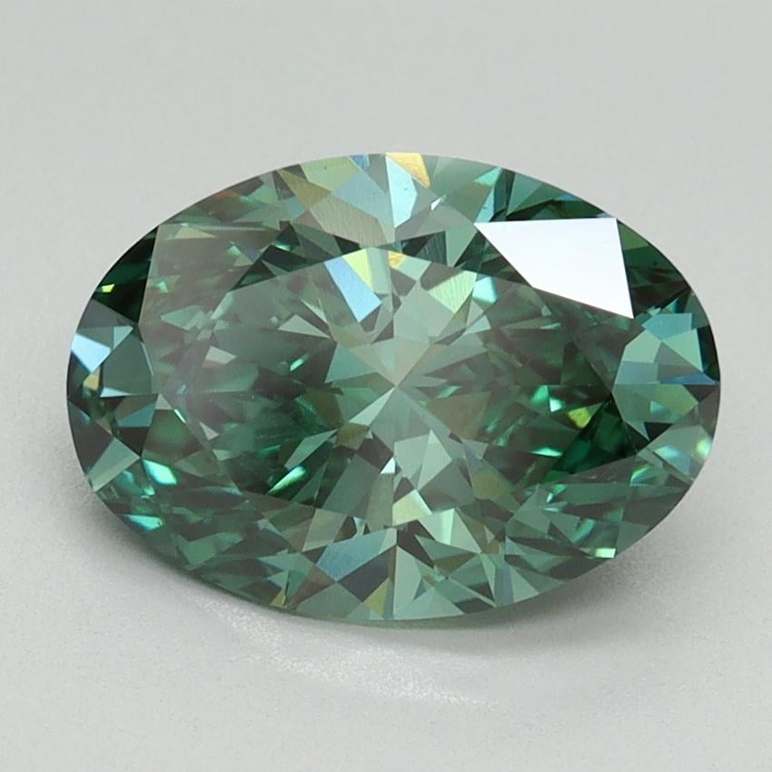 2.29 Ct. Fancy Vivid Pacific Green Oval Lab Grown Diamond
