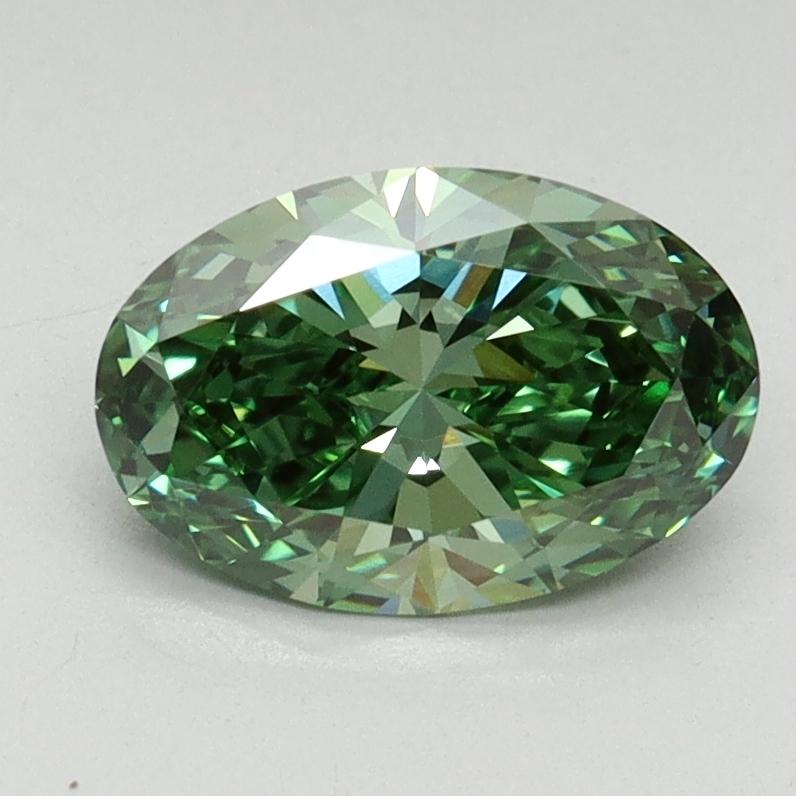 1.31 Ct. Fancy Vivid Pacific Green Oval Lab Grown Diamond