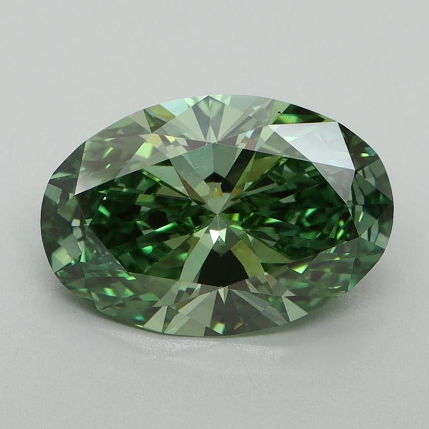 2.24 Ct. Fancy Vivid Green Oval Lab Grown Diamond