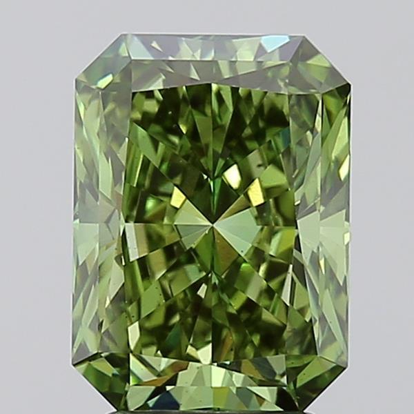 3.00 Ct. Fancy Vivid  Green Radiant Lab Grown Diamond