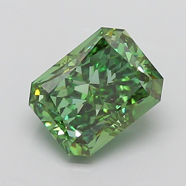3.59 Ct. Fancy Vivid Green Radiant Lab Grown Diamond