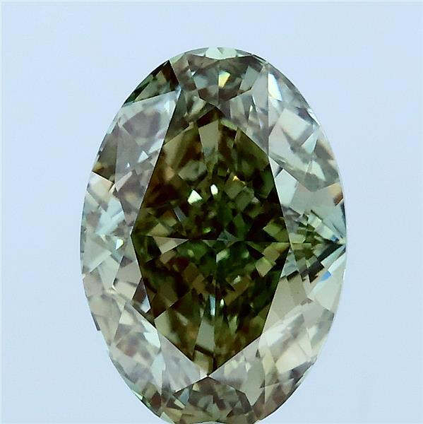 3.13 Ct. Fancy Vivid Green Oval Lab Grown Diamond