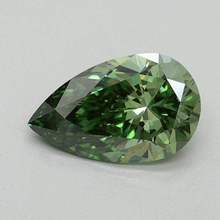 0.70 Ct. Fancy Vivid Green Pear Lab Grown Diamond