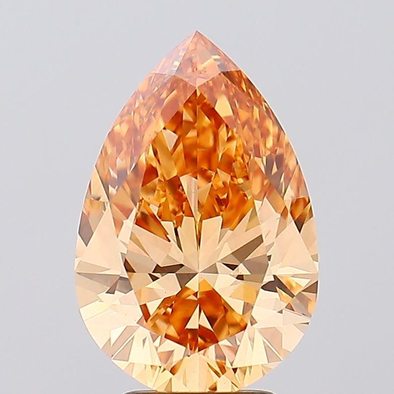4.01 Ct. Fancy Vivid Yellowish Orange Pear Lab Grown Diamond