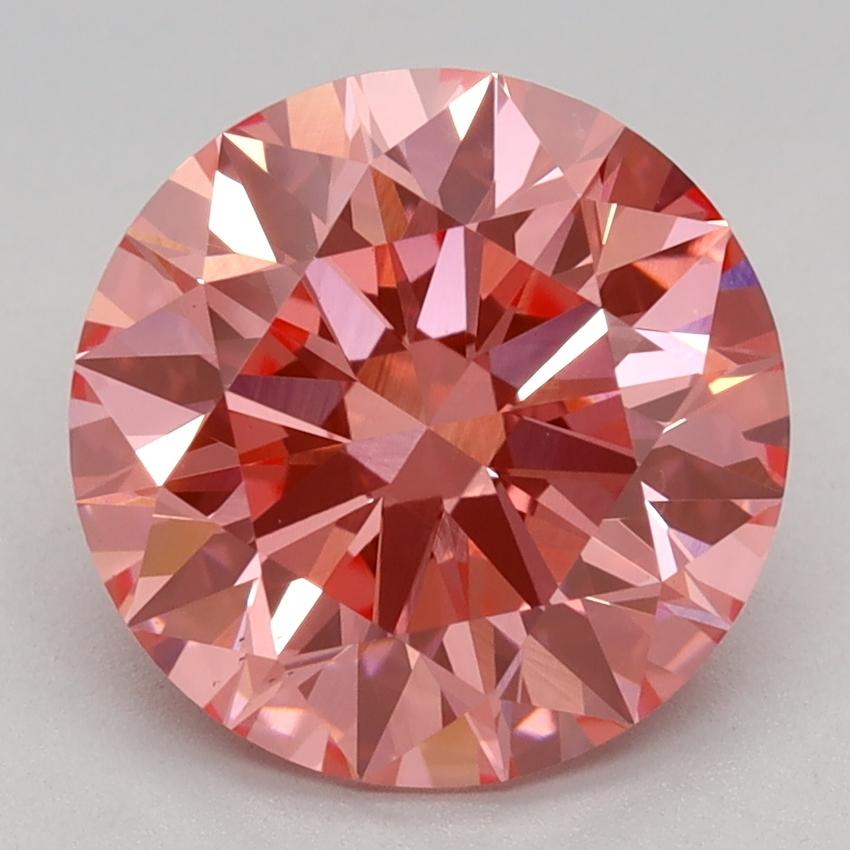 2.57 Ct. Fancy Vivid Pink Round Lab Grown Diamond