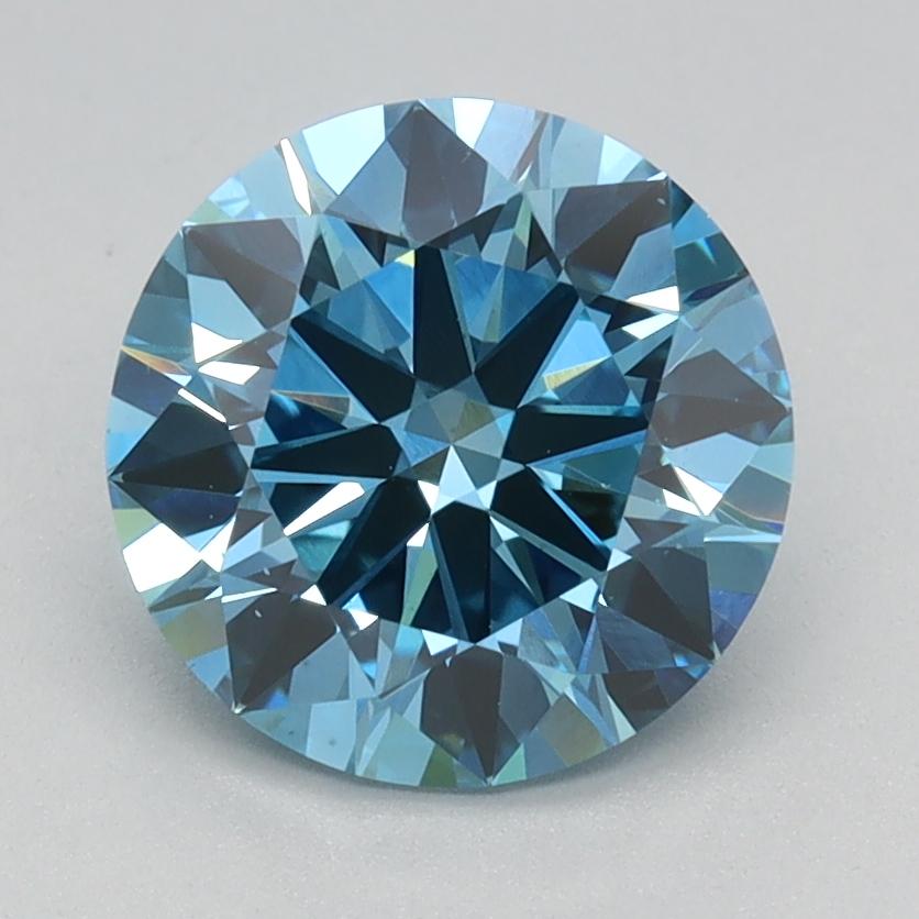 1.81 Ct. Fancy Vivid Blue Round Lab Grown Diamond