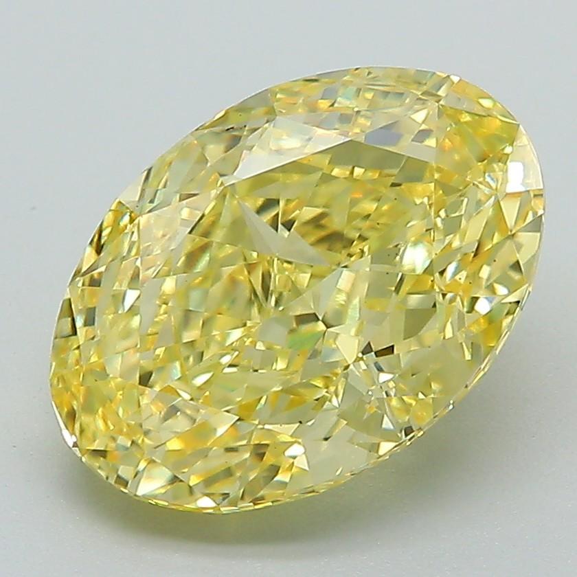 3.68 Ct. Fancy Vivid Yellow Oval Lab Grown Diamond