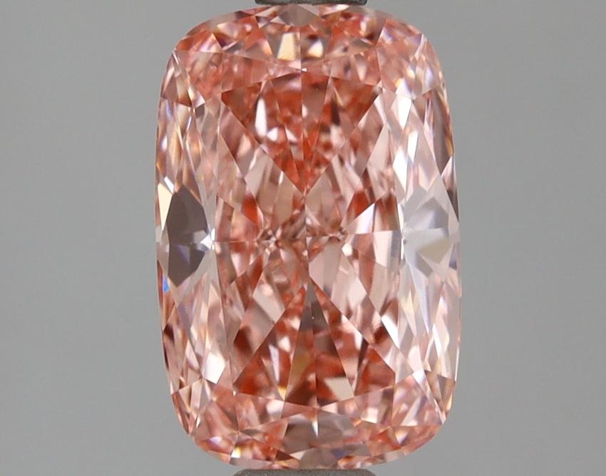 1.54 Ct. Fancy Vivid  Pink Cushion Lab Grown Diamond