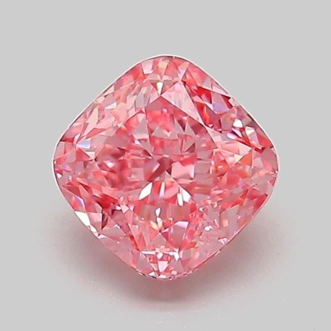 1.05 Ct. Fancy Vivid Pink Cushion Lab Grown Diamond