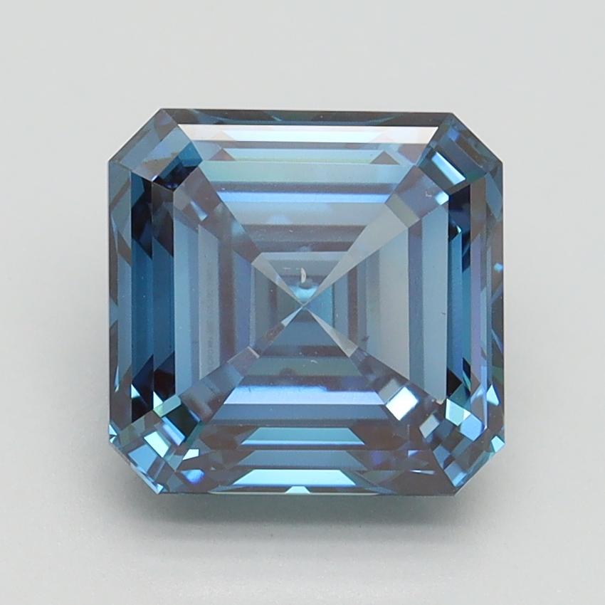 3.02 Ct. Fancy Vivid Blue Asscher Lab Grown Diamond