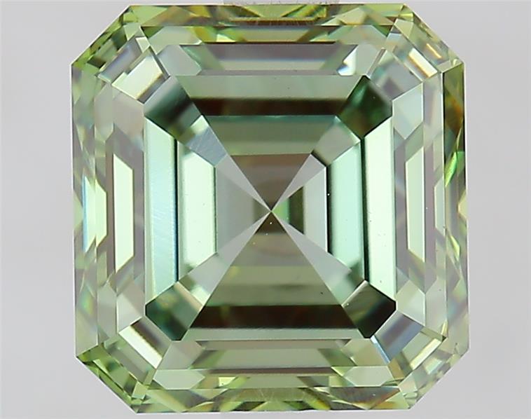 2.34 Ct. Fancy Vivid  Green Asscher Lab Grown Diamond