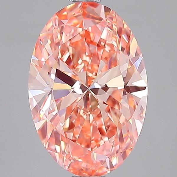 2.50 Ct. Fancy Vivid Orangy Pink Oval Lab Grown Diamond