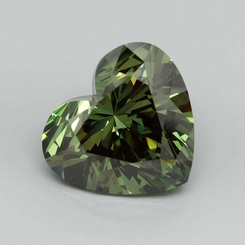 8.02 Ct. Fancy Vivid Green Heart Lab Grown Diamond