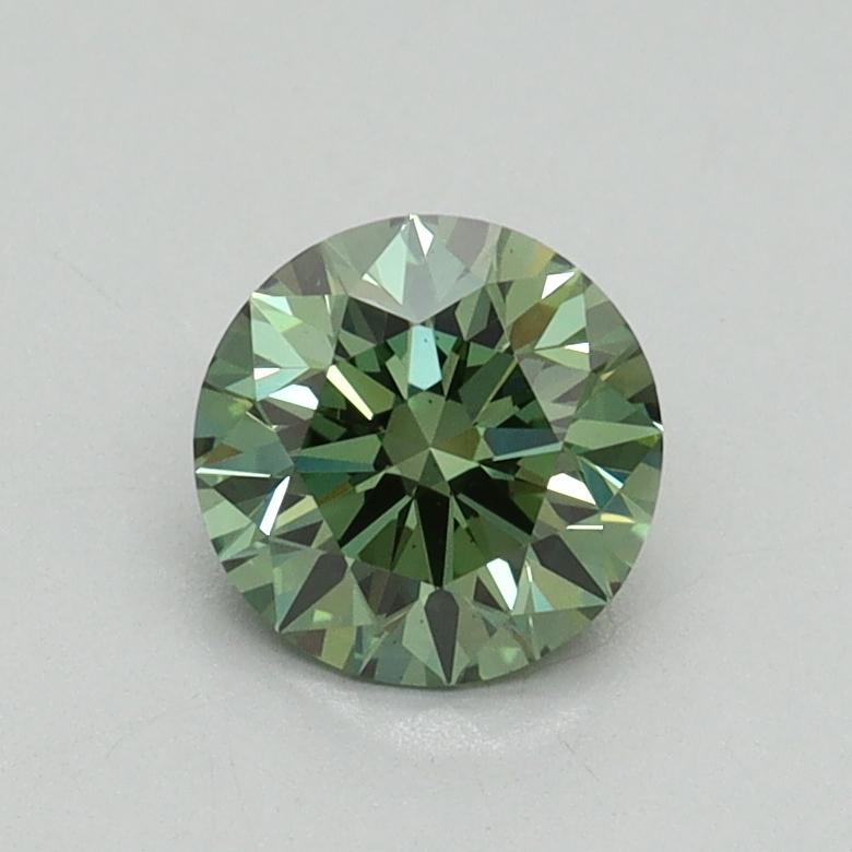 0.76 Ct. Fancy Vivid Green Round Lab Grown Diamond