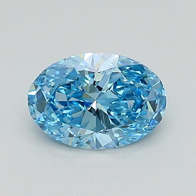 0.57 Ct. Fancy Vivid Blue Oval Lab Grown Diamond