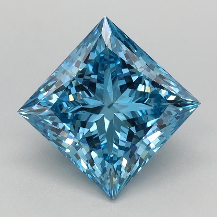 1.84 Ct. Fancy Vivid Blue Princess Lab Grown Diamond