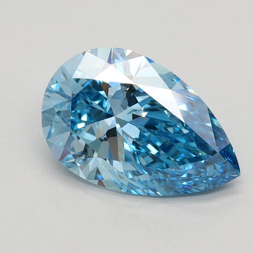 1.52 Ct. Fancy Vivid Blue Pear Lab Grown Diamond