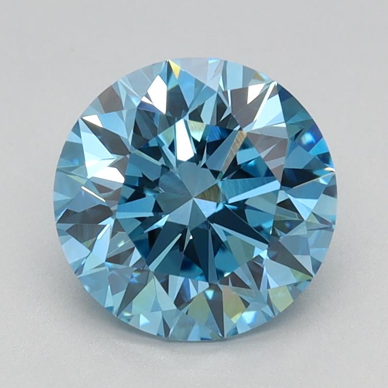 1.51 Ct. Fancy Vivid Blue Round Lab Grown Diamond