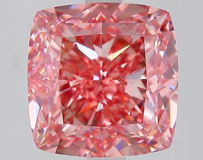 4.11 Ct. Fancy Vivid Pink Cushion Lab Grown Diamond