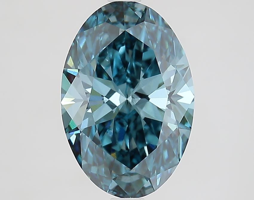 3.19 Ct. Fancy Vivid Blue Oval Lab Grown Diamond