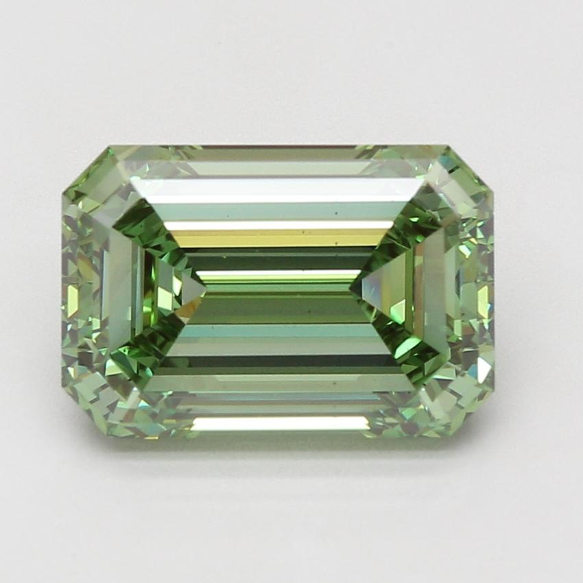 7.09 Ct. Fancy Vivid Green Emerald Lab Grown Diamond